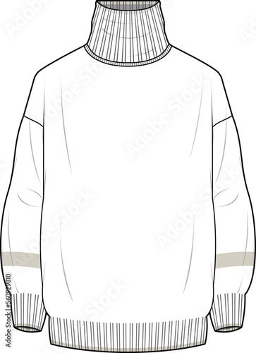 MEN AND BOYS WEAR CARDIGAN HIGH NECK SWEATER FLAT DESIGN VECTOR