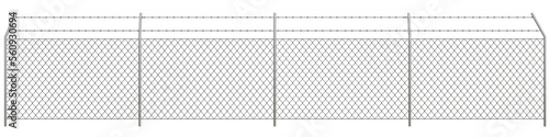 Metal chain link fences and Barbed Wire - Png Transparent 3D Image 