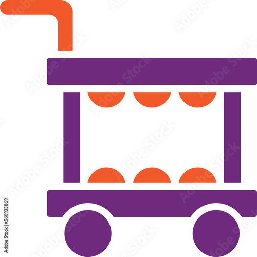 Food trolley Vector Icon Design Illustration