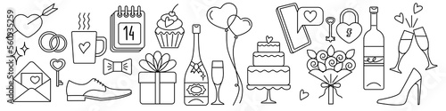 set of icons for valentine's day