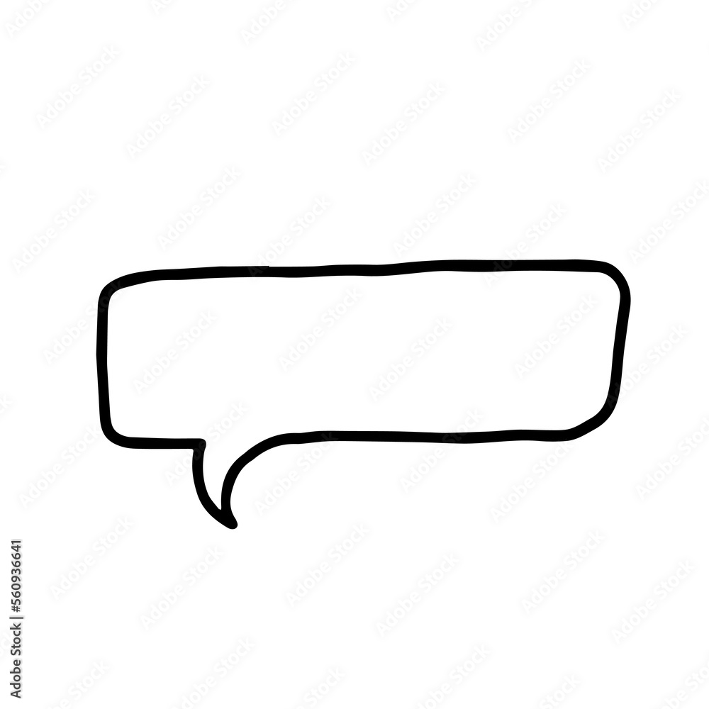 Empty blank speech bubble in doodle style Empty blank speech bubble in doodle style