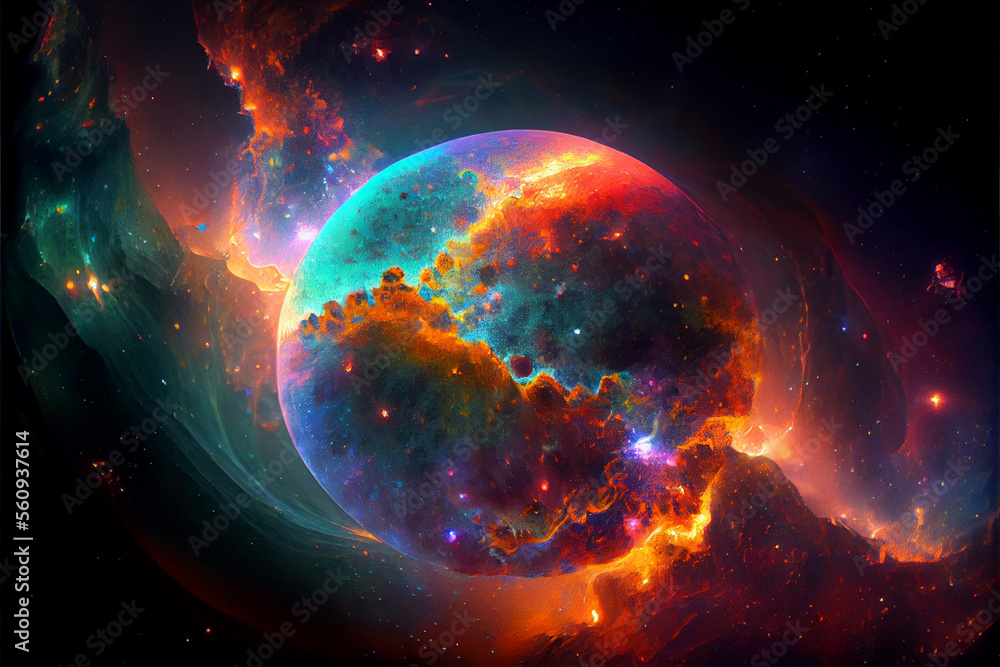Universe Background with Planet Colorfull 5k 