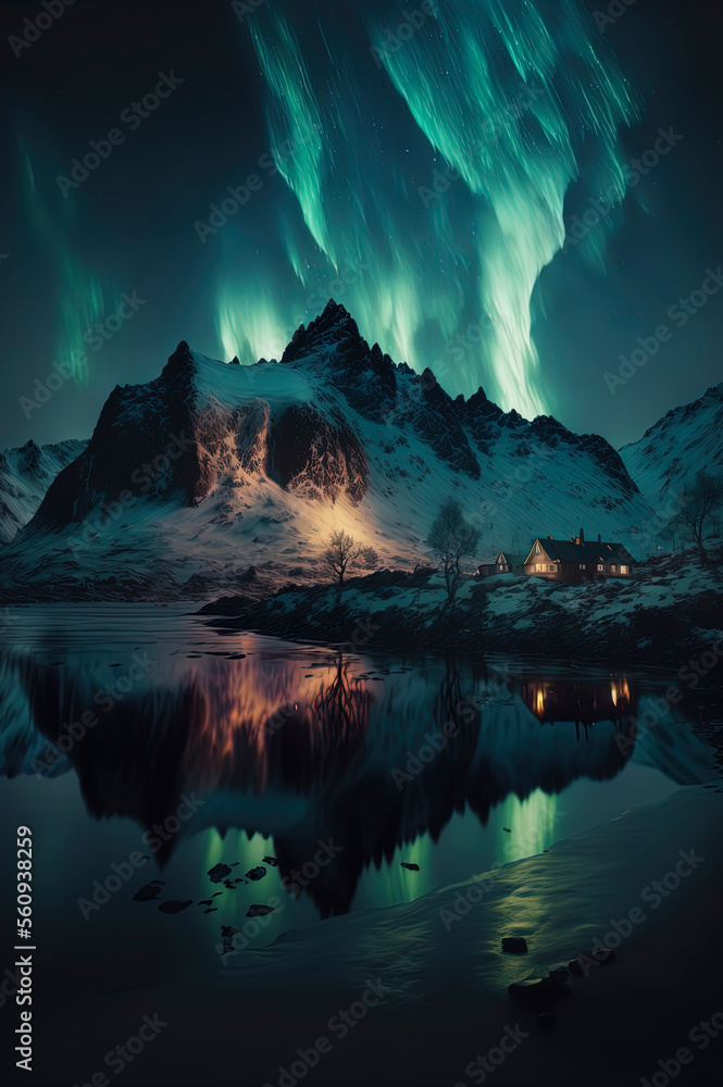 Fototapeta premium Beautifull Northern Ligts over Iceland