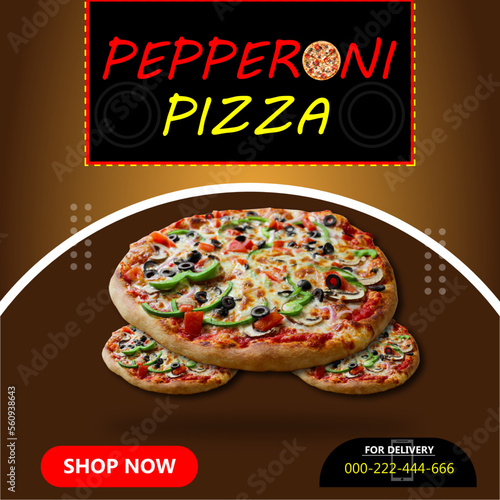 Pizza ad design template and banner