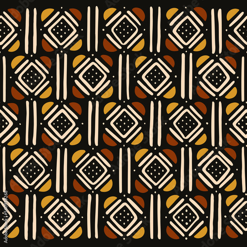 Tribal seamless pattern. Traditional African mud cloth, bogolan.