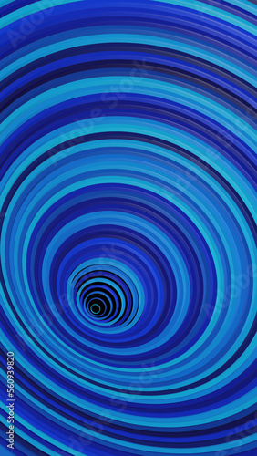 Colorful 3D rings vertical background, Abstract blue radial circles concentric, Colorful unique vertical wallpaper, Abstract geometric illustration, 3D Render