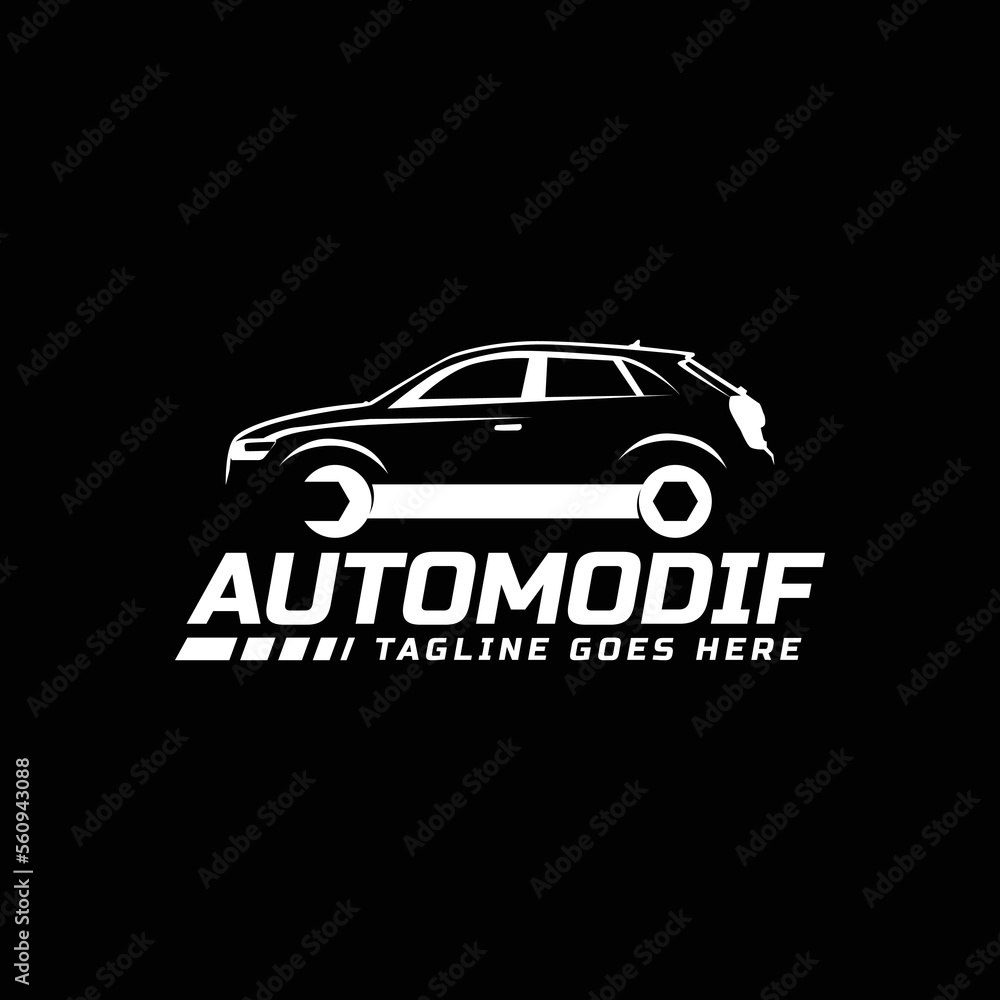 Auto modif logo sign template design vector