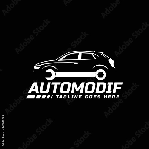 Auto modif logo sign template design vector