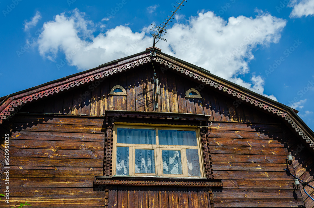 An old wooden house in the village.
