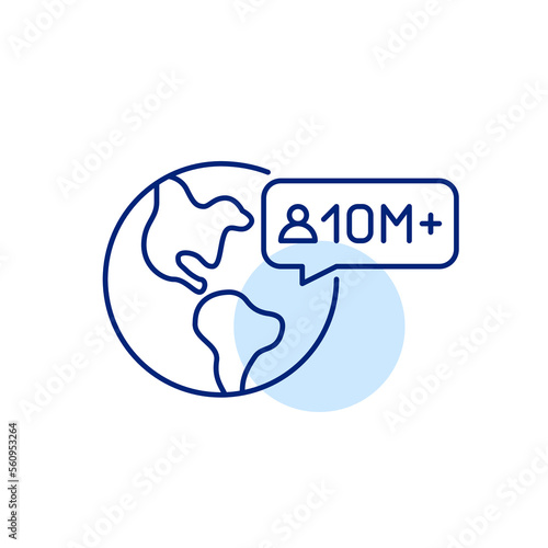 10 millions followers internationally. Pixel perfect  editable stroke line icon