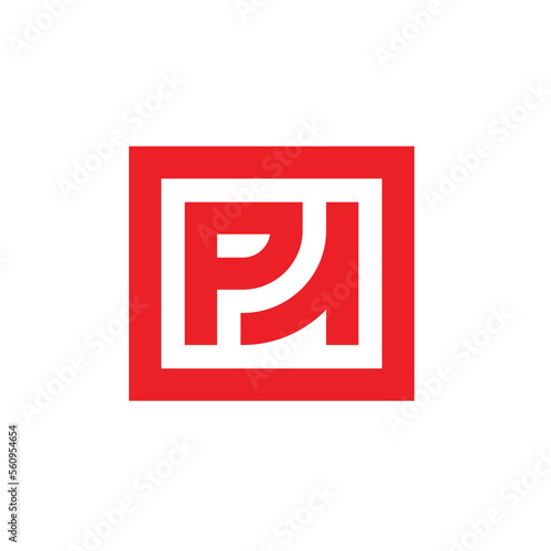 Alphabet PA logo illustration, letter PA monogram logo, square shape logo vector