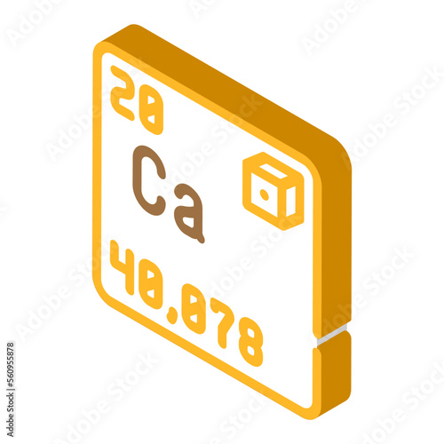 calcium chemical element isometric icon vector. calcium chemical element sign. isolated symbol illustration