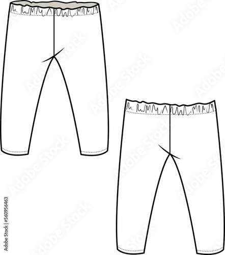 KID BOYS BOTTOM WEAR LEGGING FLAT DESIGN VECTOR