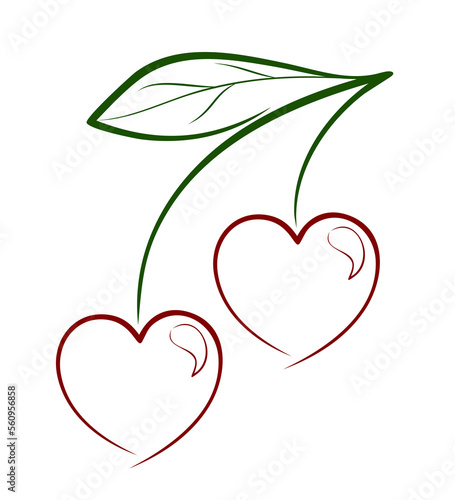 The symbol of a red cherry with heart.