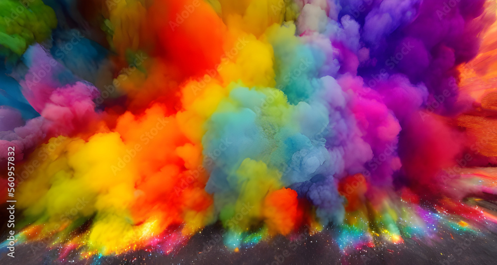 AI Digital Illustration Colourful Smoke Background