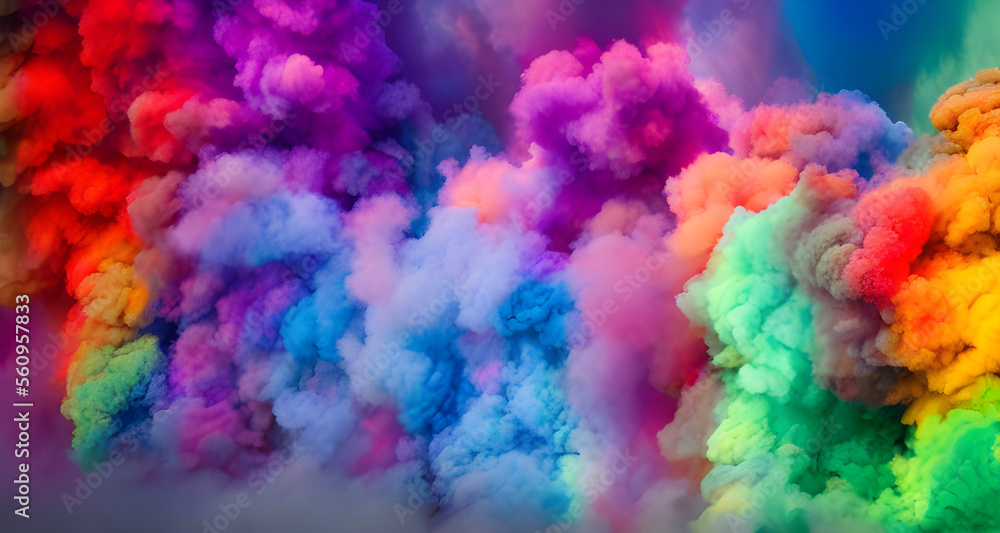 Fototapeta premium AI Digital Illustration Colourful Smoke Background