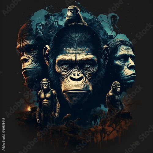 Planet of the apes movie poster design photo