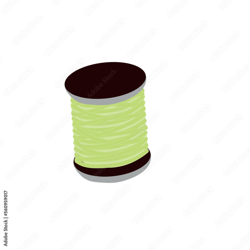 Spool of thread. Silhouette symbol. Tailoring. Vector isolated illustration for design.