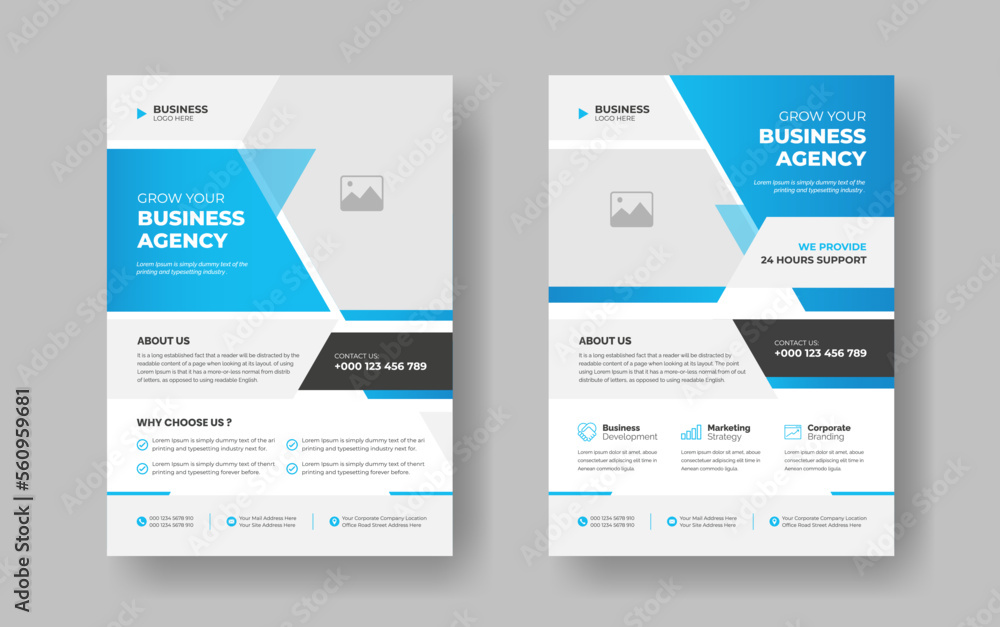 Professional a4 business flyer template design for printing. Professional a4 business flyer template design for printing.