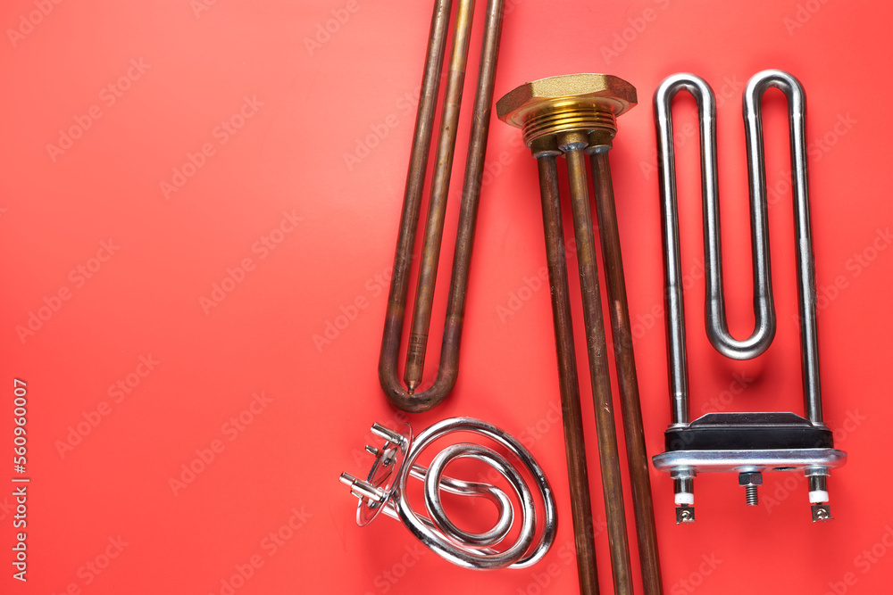 Set of different types Tubular electric Heating elements made of steel