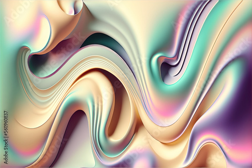 Holographic wavy background, Generative AI
