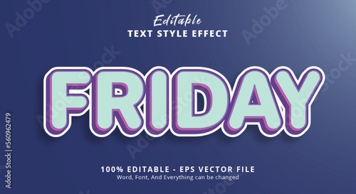 Blue Friday text on light color text effect, editable text effect