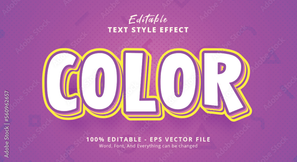 Editable text effect, Color text with layered combination style