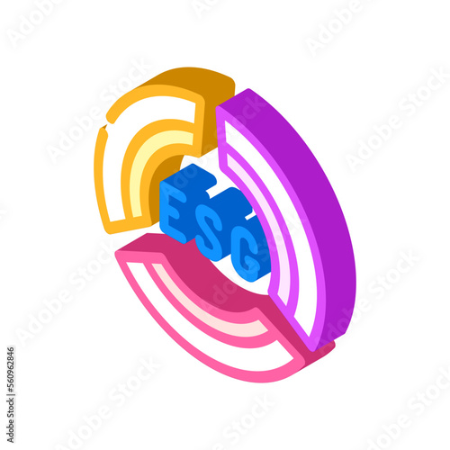 esg environmental social governance isometric icon vector. esg environmental social governance sign. isolated symbol illustration