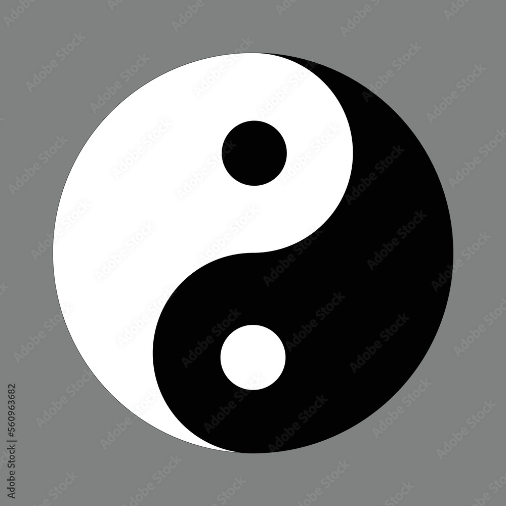 Ying yang black and white symbol of harmony and balance. Yin and Yang sign