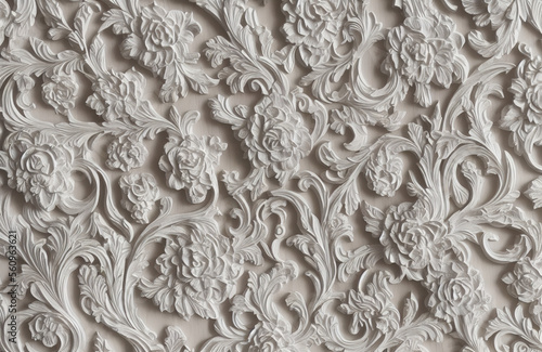 White wooden textures with carving and detailing - Textured White Timber