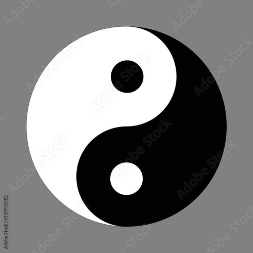 Ying yang black and white symbol of harmony and balance. Yin and Yang sign
