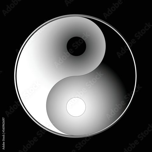 Ying yang black and white symbol of harmony and balance. Yin and Yang sign