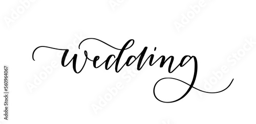 Wedding elegant modern calligraphy on transparent background