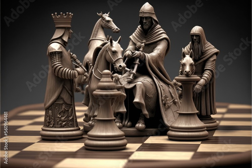 chess games and strategy concept, luxury, hobby, Made by AI,Artificial intelligence © waranyu