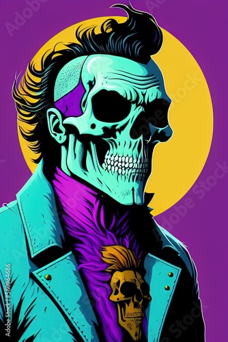 portrait of a hipster skeleton