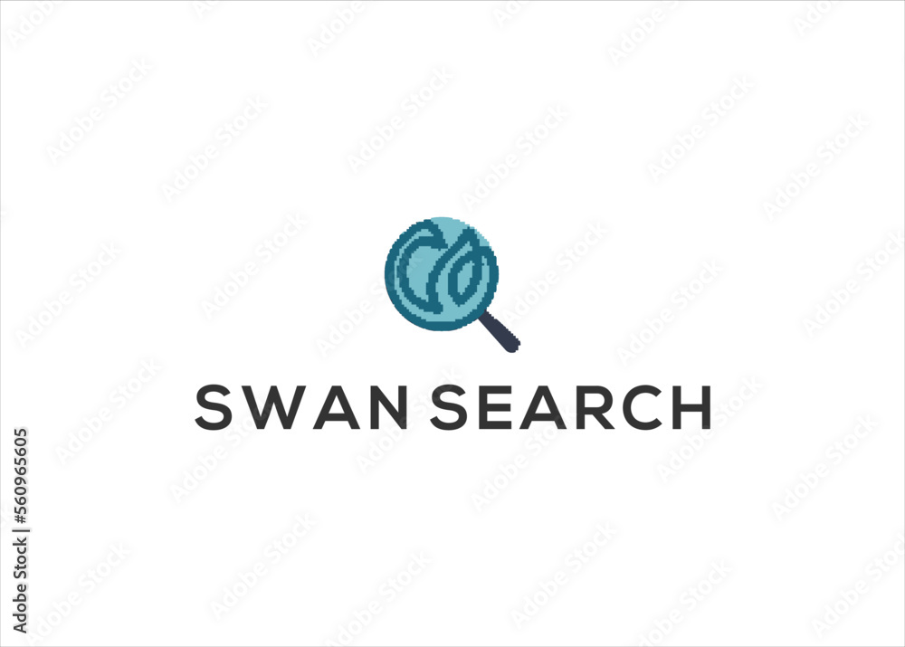 Swan search logo design template vector Swan search logo design template vector