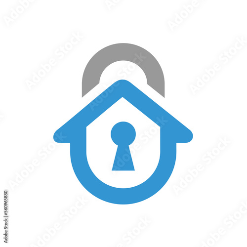 Fotografia Home security logo design template. house padlock logo vector
