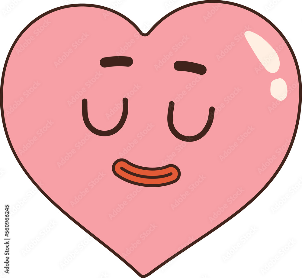 Groovy lovely heart sticker. Love concept. Happy Valentines day. Pink and red colors. Groovy lovely heart sticker. Love concept. Happy Valentines day. Pink and red colors.