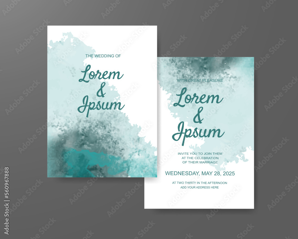 Wedding invitation with abstract watercolor background Wedding invitation with abstract watercolor background