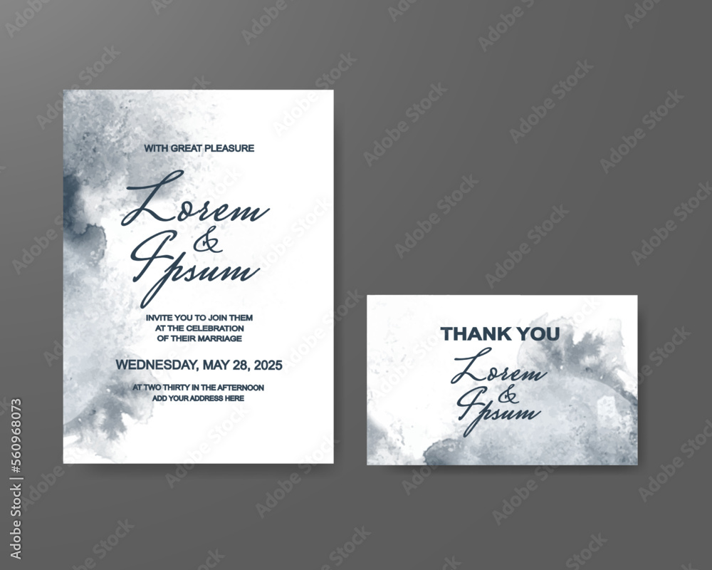 Wedding invitation with abstract watercolor background Wedding invitation with abstract watercolor background