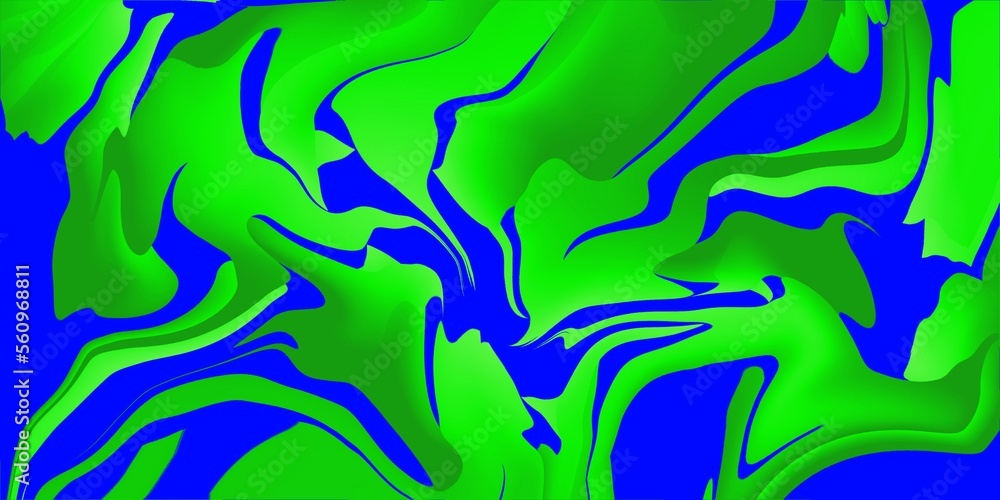 Abstract blue and green wavy background,  green abstract liquify background.