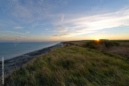 Cliffs of Ault city in Picardy coast