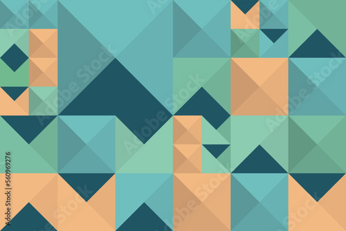 Geometric triangular mosaic tracery seamless pattern. Colorful triangle illustration design for app, web