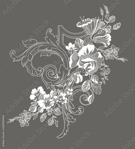 lace ornate element. vector illustration