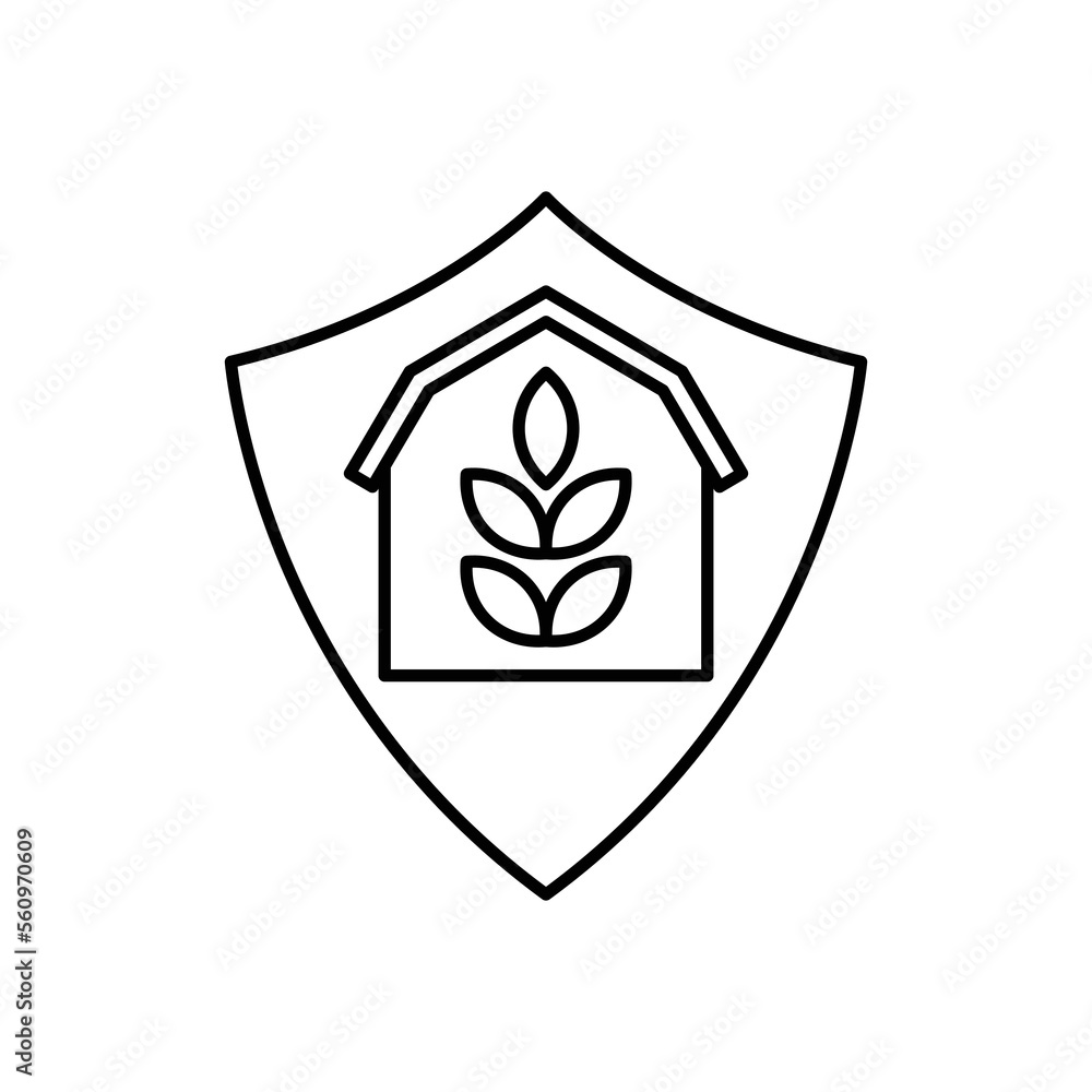 Agriculture insurance line icon design. isolated on white background. vector illustration Agriculture insurance line icon design. isolated on white background. vector illustration
