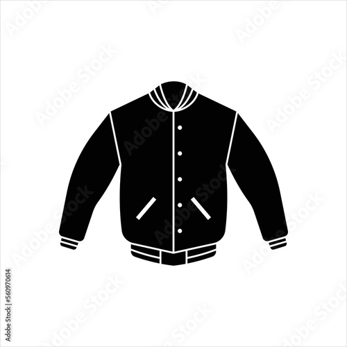 Baseball jacket icon design. Bomber jacket ico, isolated on white background. vector illustration