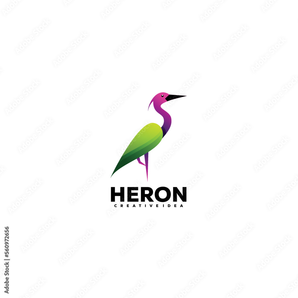 Obraz premium heron logo design gradient color