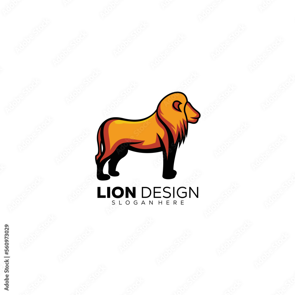 Fototapeta premium lion design mascot logo template color