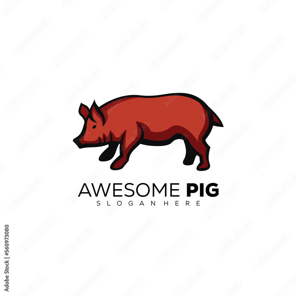 Obraz premium pig logo vector template illustration design