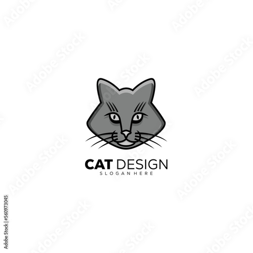 head cat design illustration logo vector